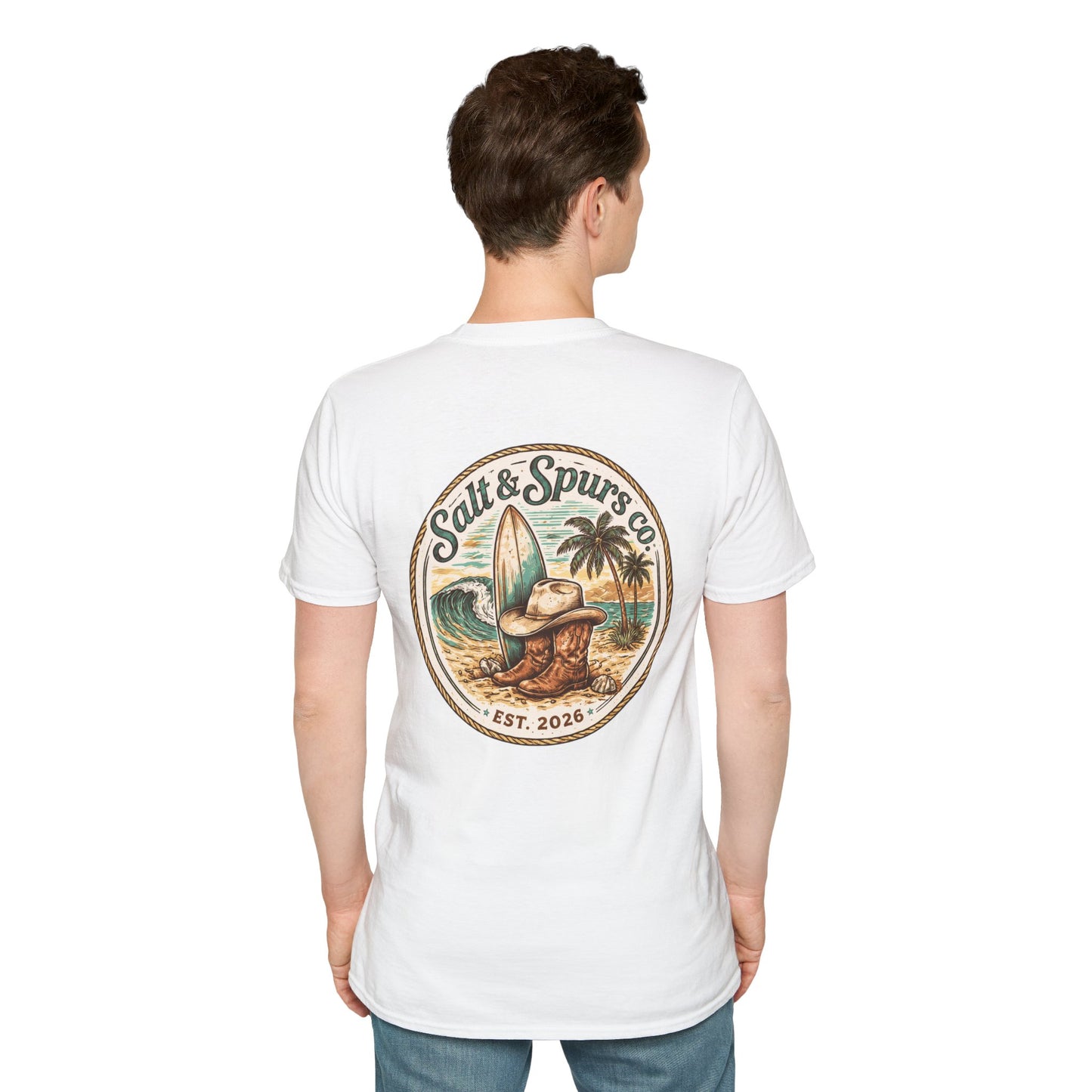 Salt & Spurs Surf Turtle T-Shirt | Coastal Cowboy Beach Graphic