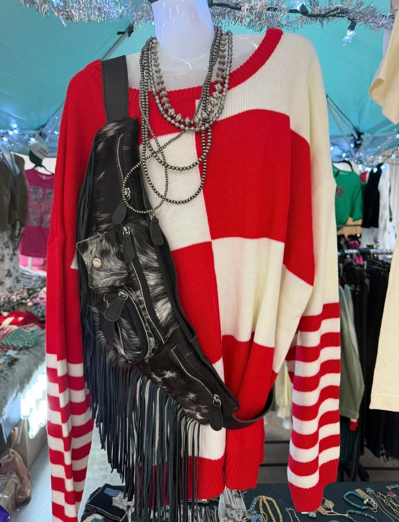 Red checkered sweater