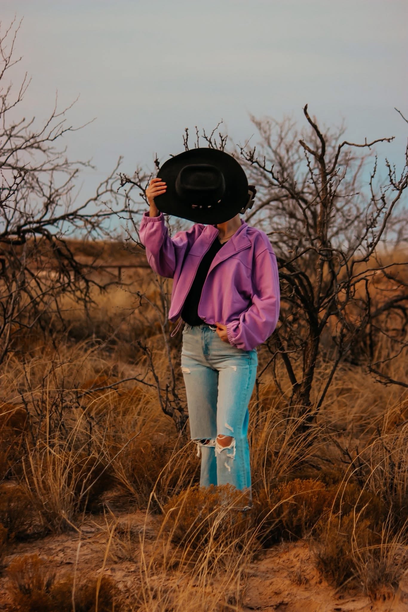 Purple Crop Zip Jacket