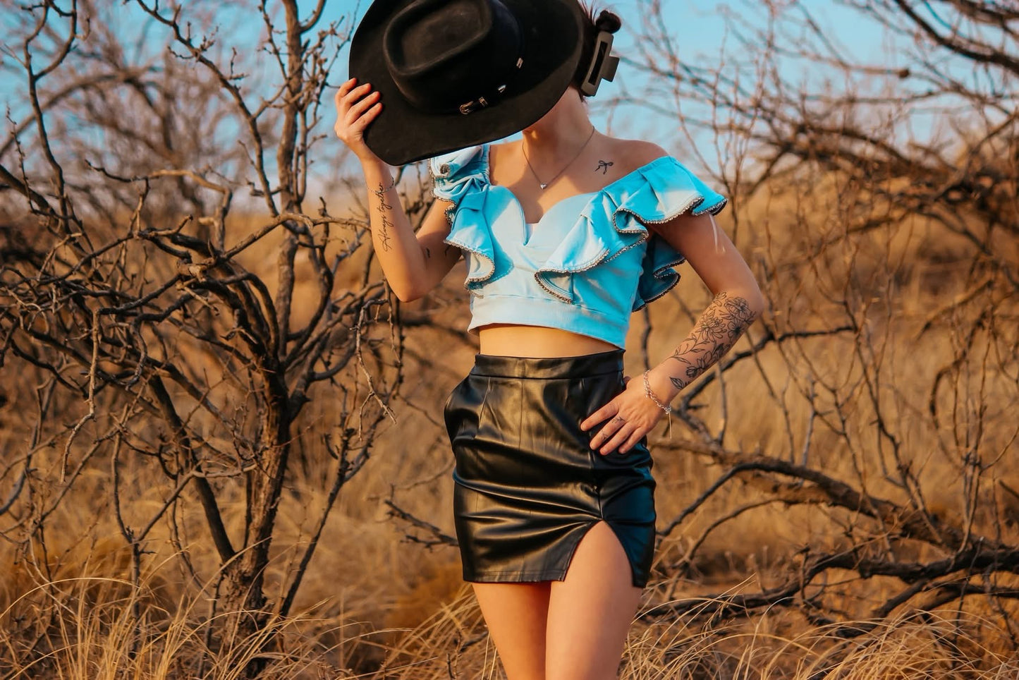 Denim crop top