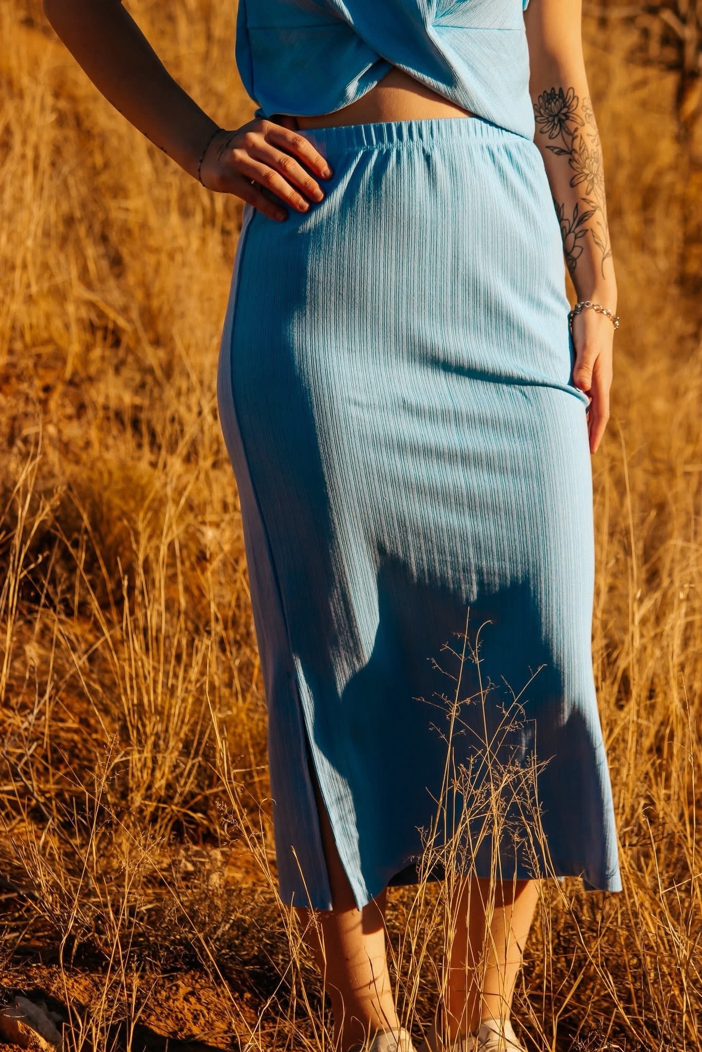 Blue two piece set