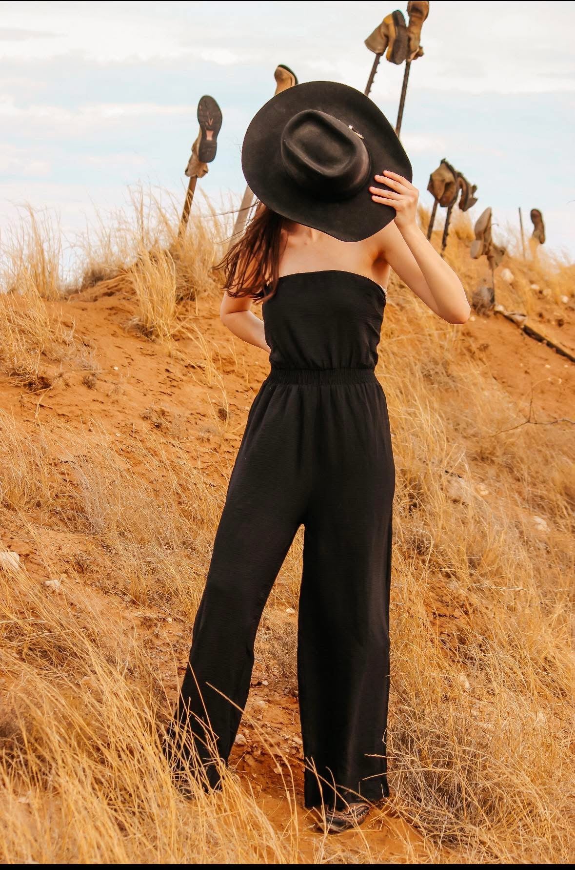 Thin black jumpsuit