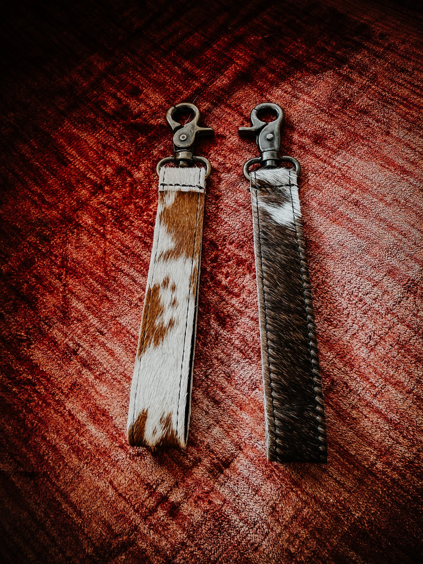 Cowhide keychain