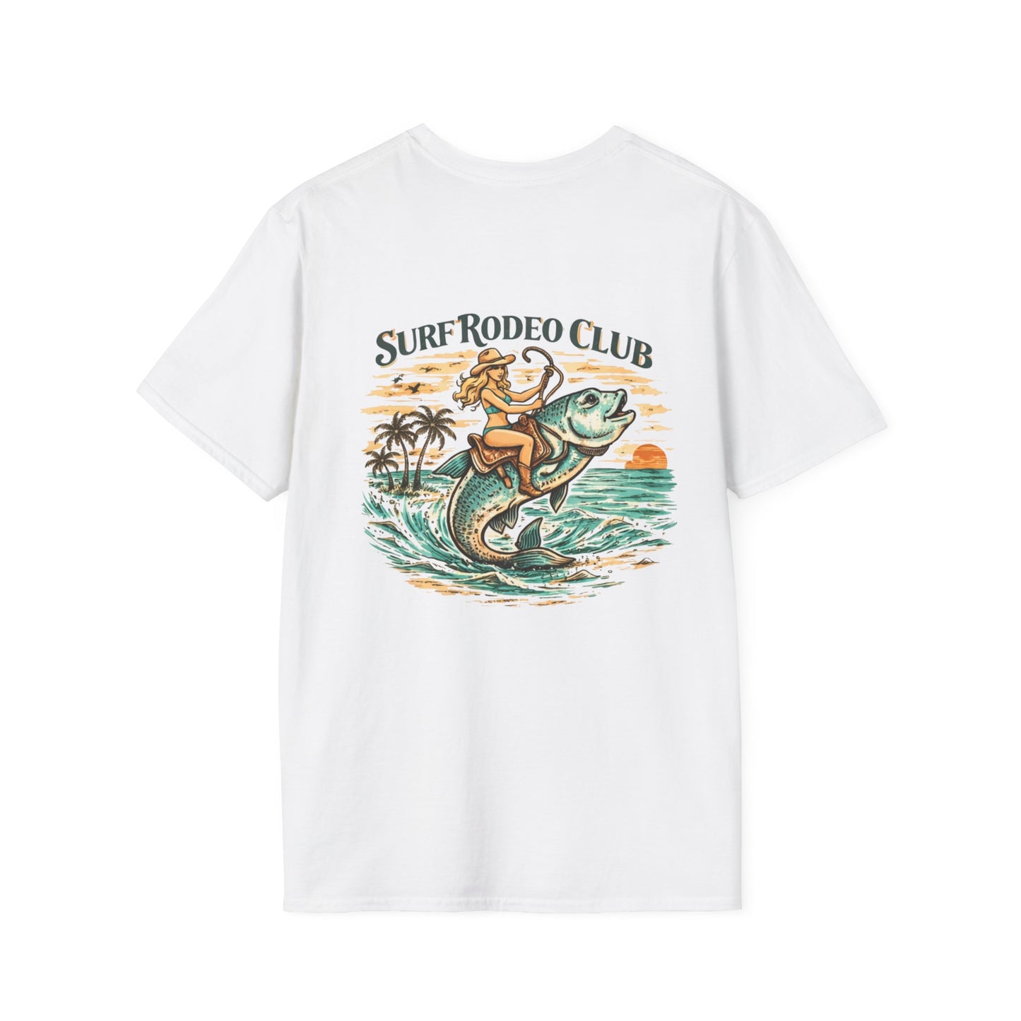 Surf Rodeo Club T‑Shirt — Vintage Surf Fish Rider Graphic Tee