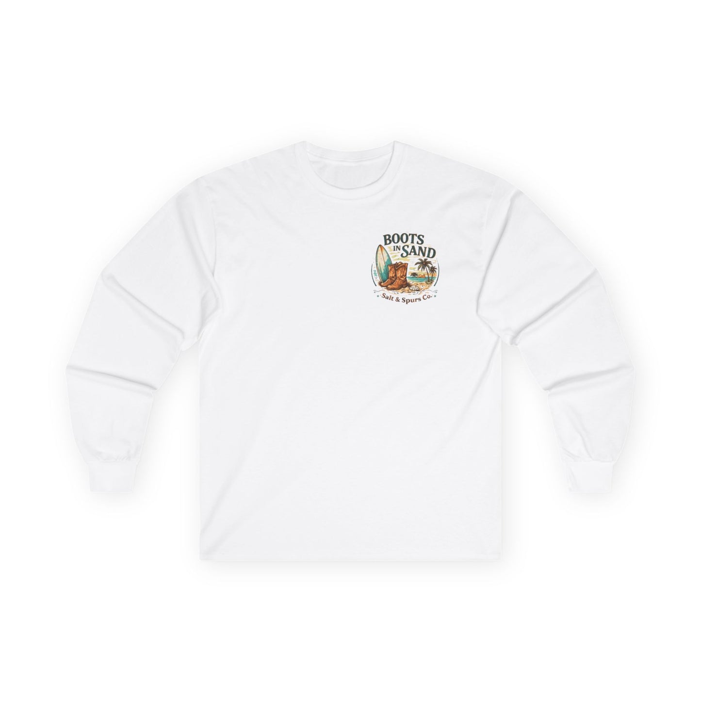 Boots in Sand Long Sleeve Tee — Surf & Western Beach Shirt