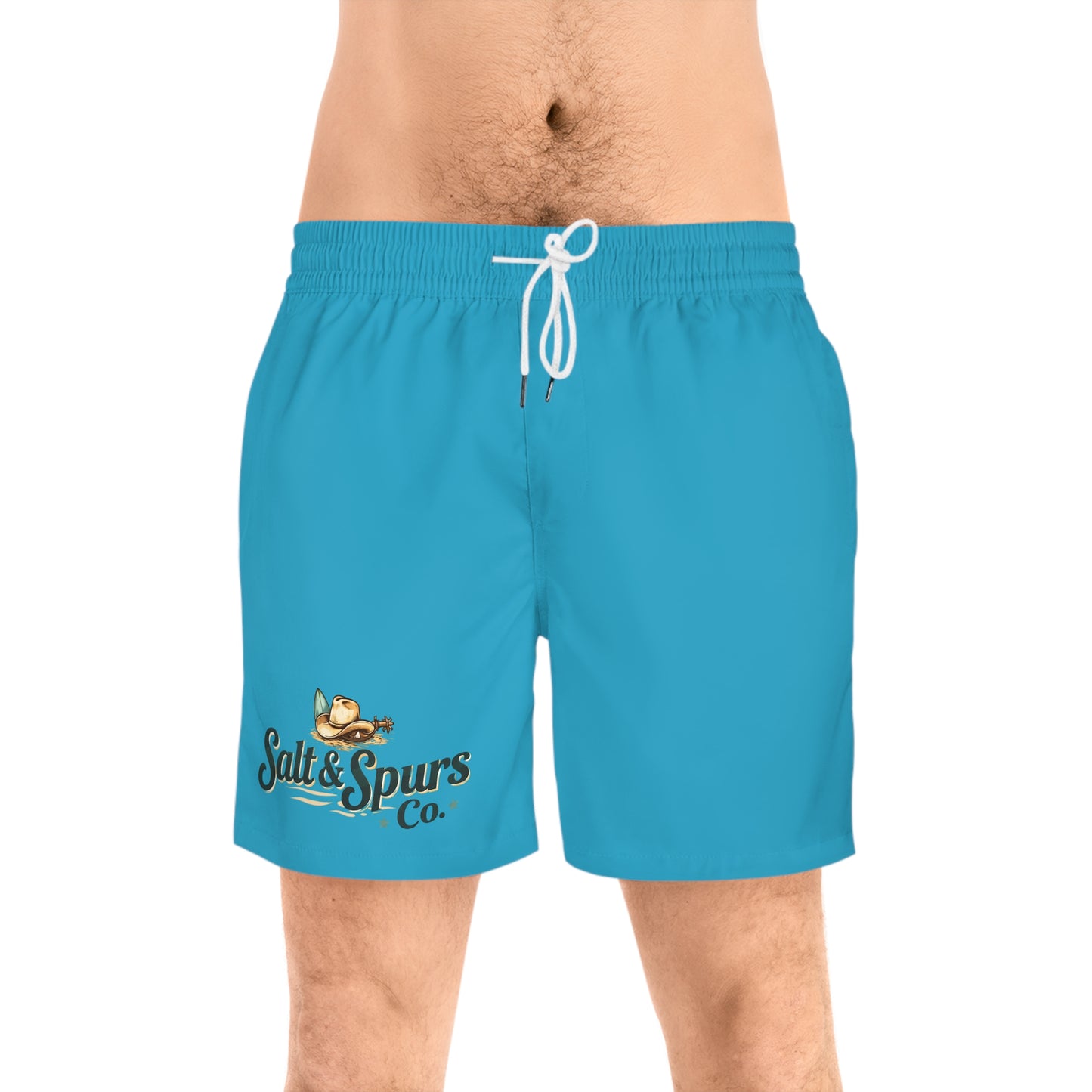 Salt & Spurs Co. Logo Men's Swim Shorts — Mid-Length Beach Trunks