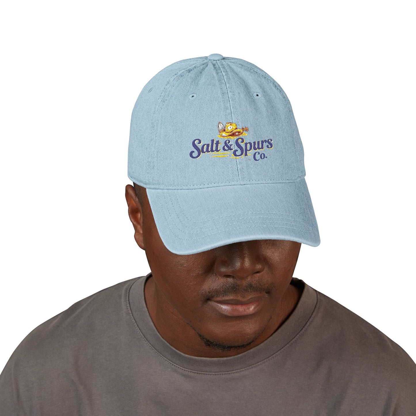 Denim Hat — Salt & Spurs Co. Embroidered Casual Baseball Cap