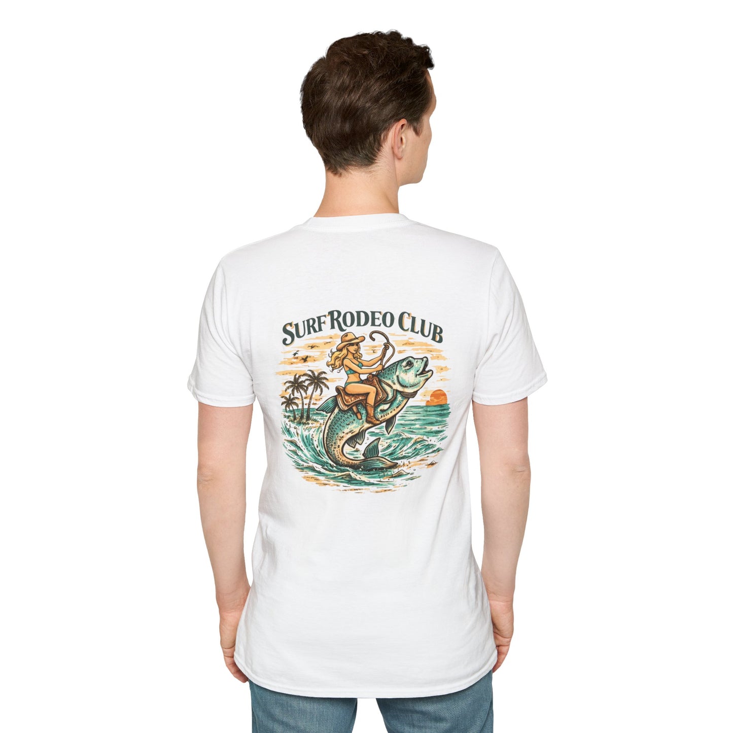 Surf Rodeo Club T‑Shirt — Vintage Surf Fish Rider Graphic Tee