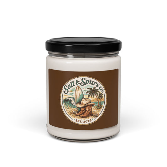 Soy Candle — Coastal 'Salt & Spurs Co.' Scented Jar (9 oz)
