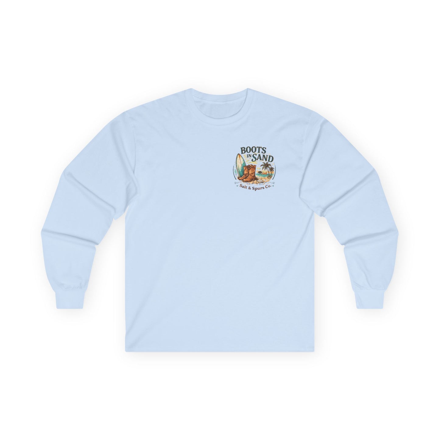 Boots in Sand Long Sleeve Tee — Surf & Western Beach Shirt
