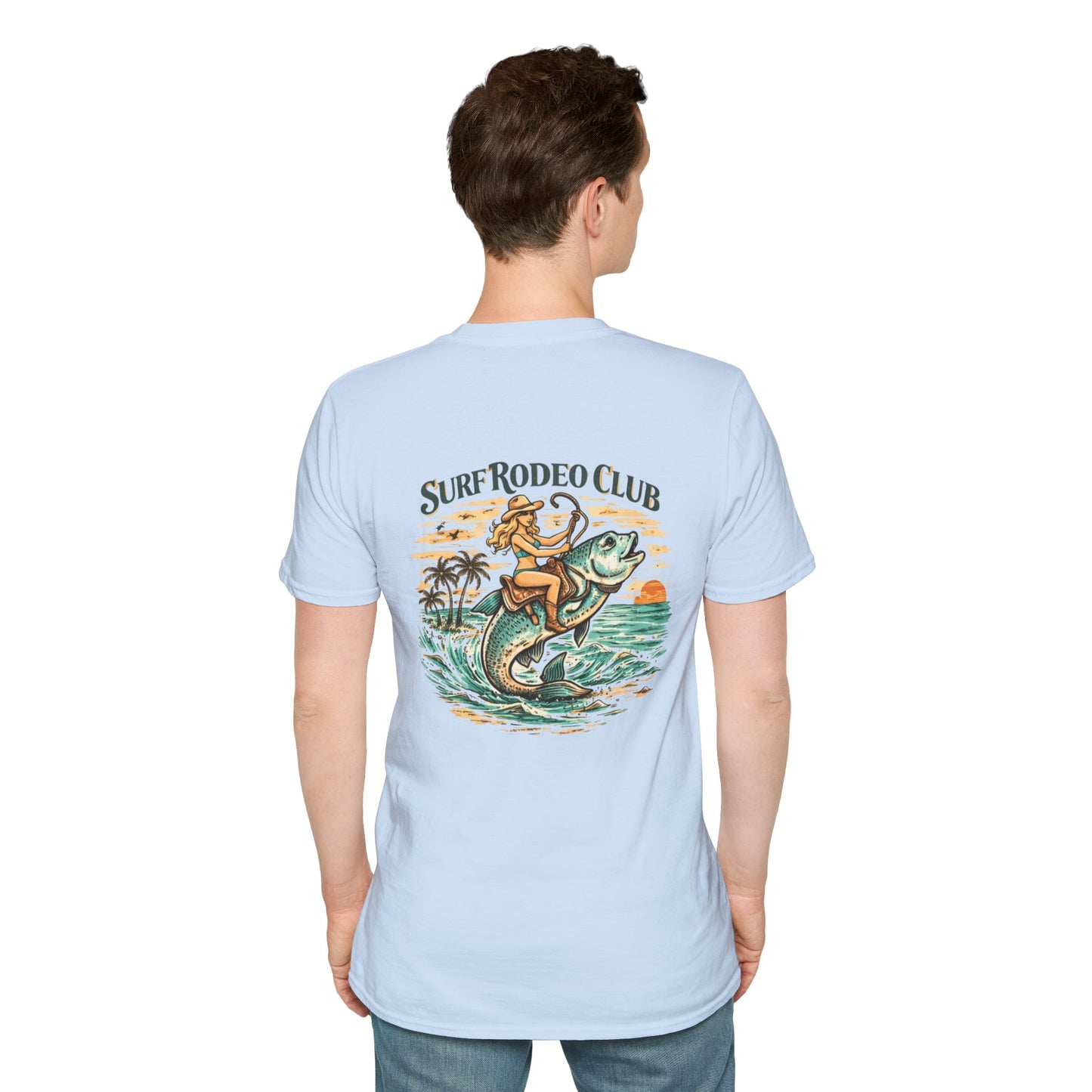 Surf Rodeo Club T‑Shirt — Vintage Surf Fish Rider Graphic Tee