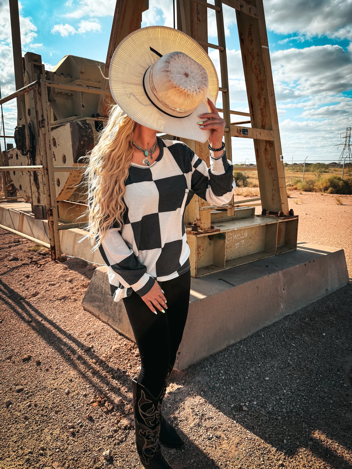 Grey checkered sweater