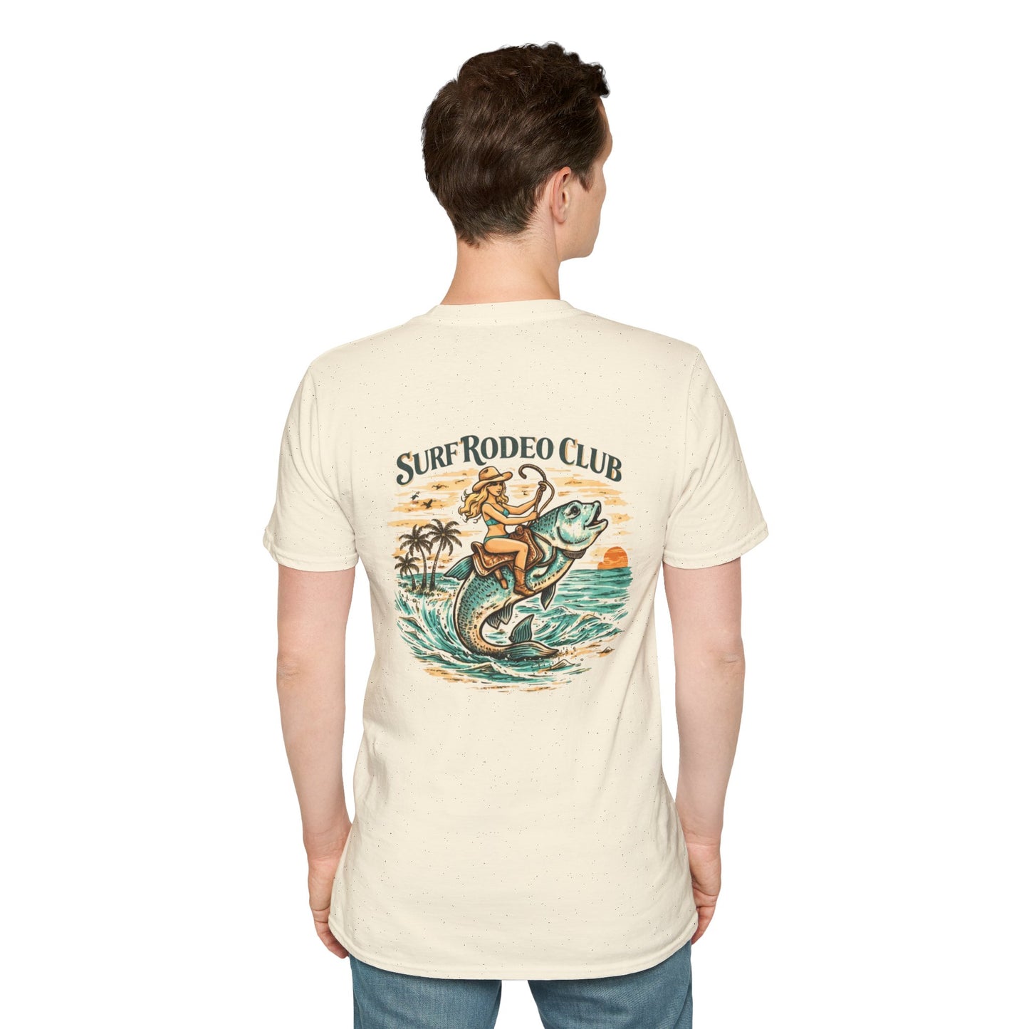 Surf Rodeo Club T‑Shirt — Vintage Surf Fish Rider Graphic Tee