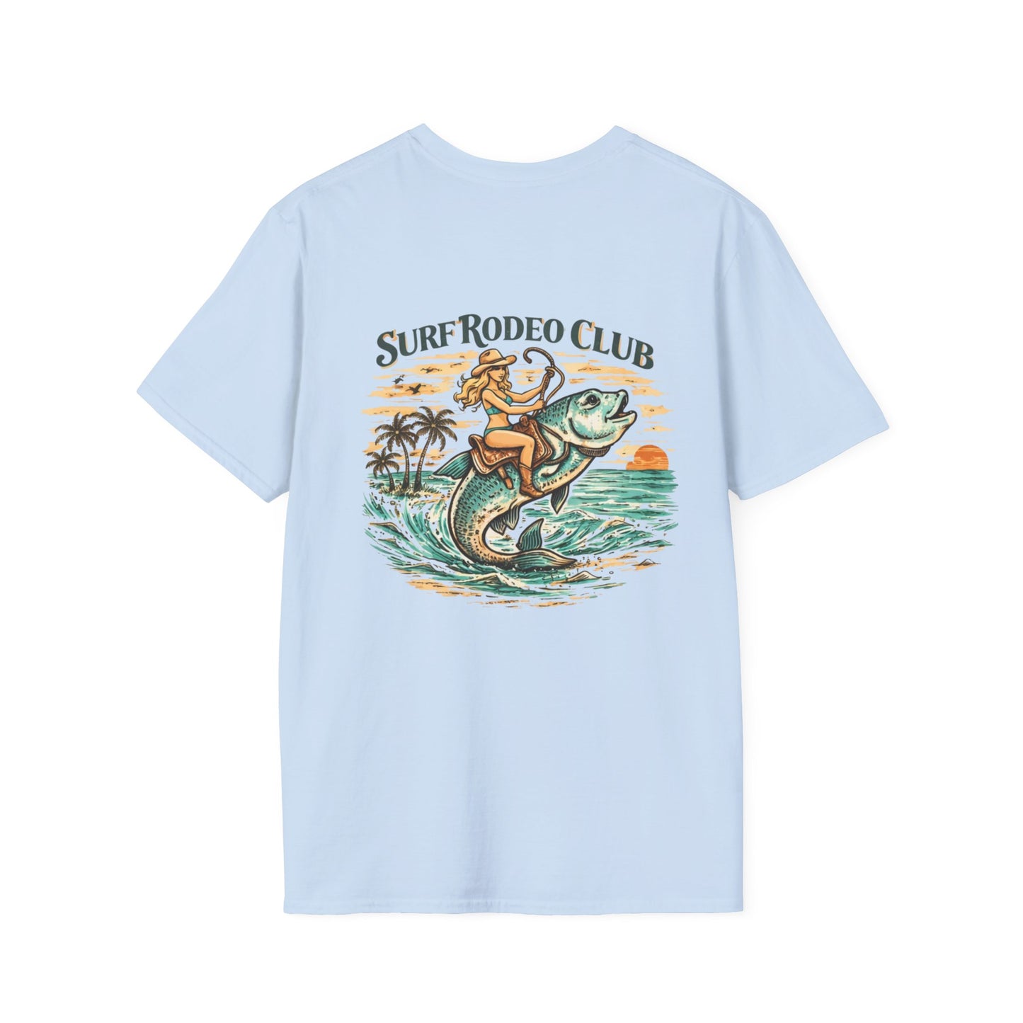 Surf Rodeo Club T‑Shirt — Vintage Surf Fish Rider Graphic Tee