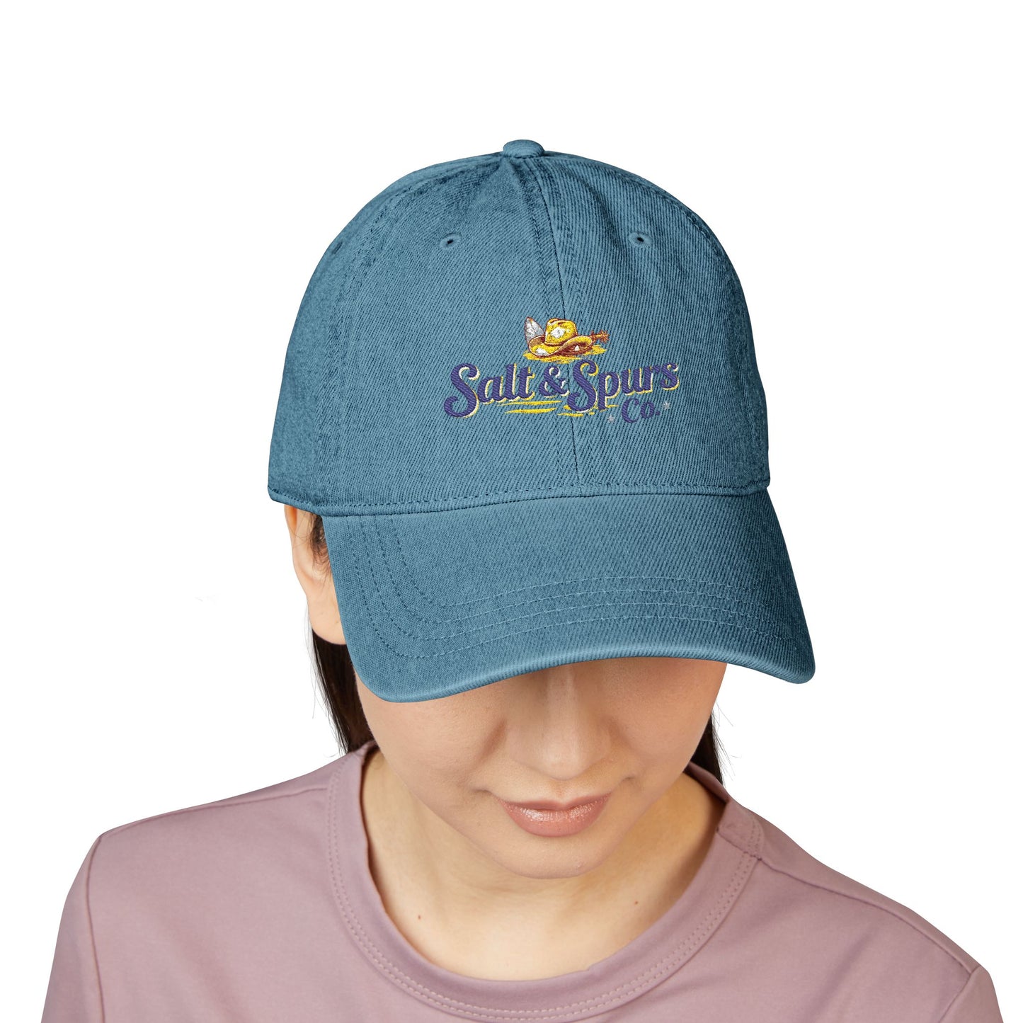 Denim Hat — Salt & Spurs Co. Embroidered Casual Baseball Cap