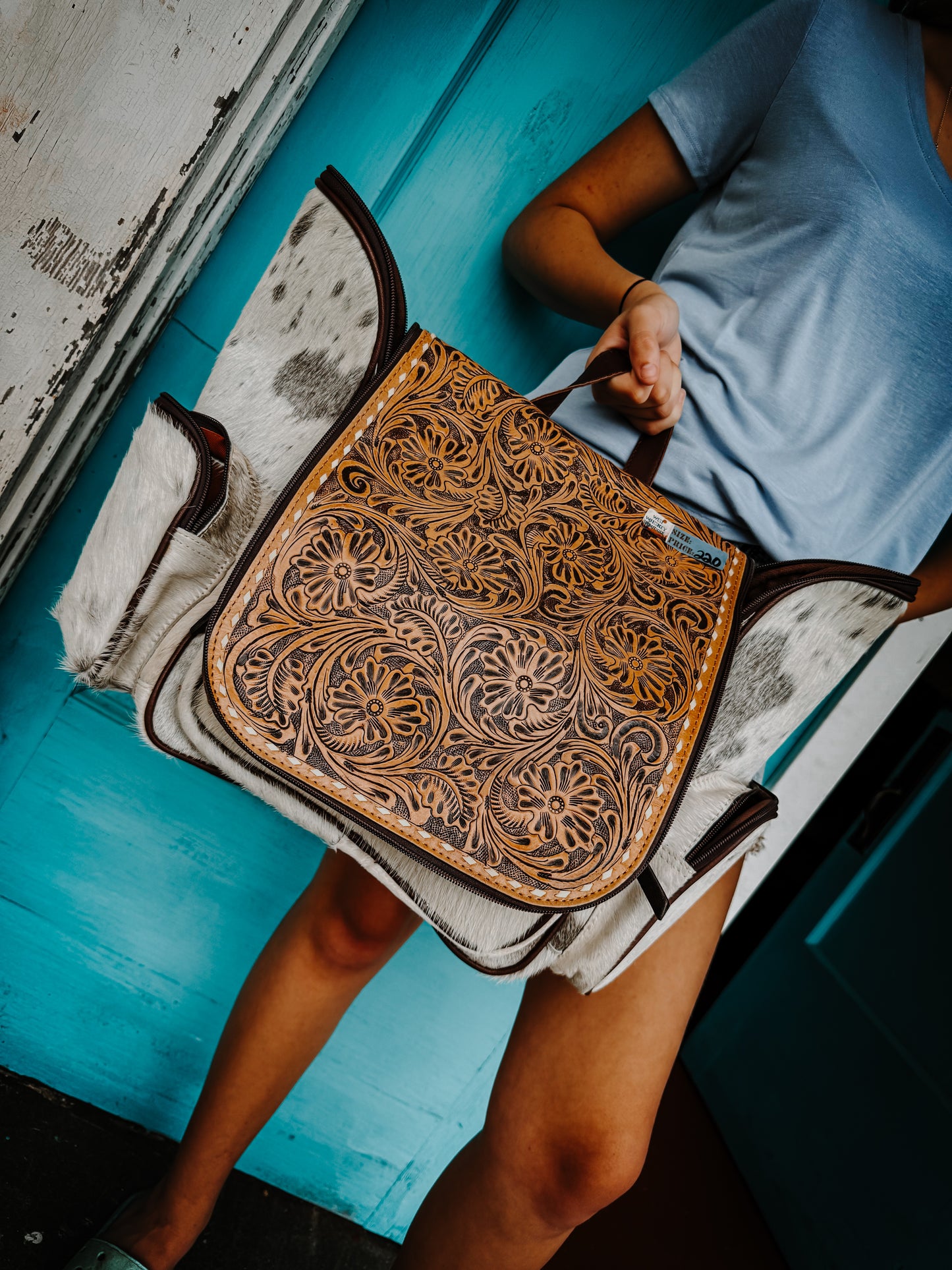 Cowhide backpack