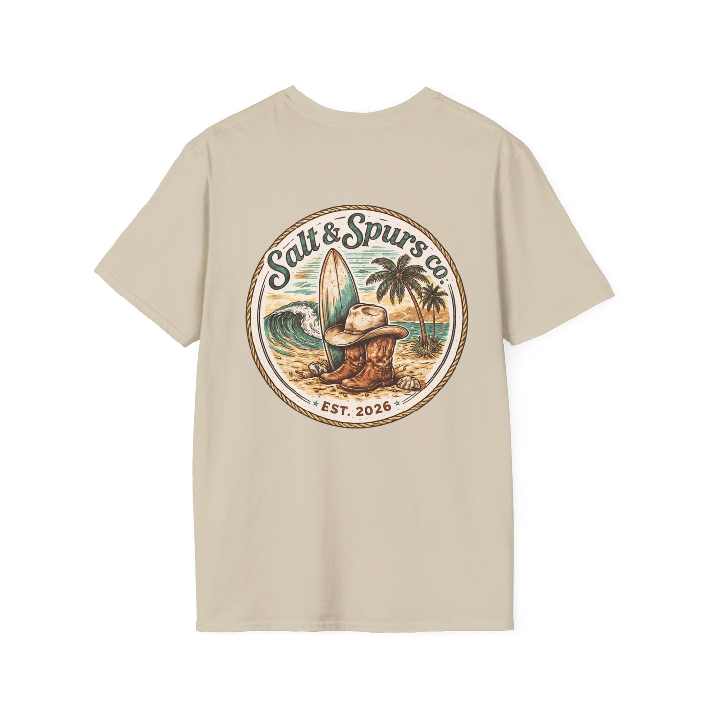 Salt & Spurs Surf Turtle T-Shirt | Coastal Cowboy Beach Graphic