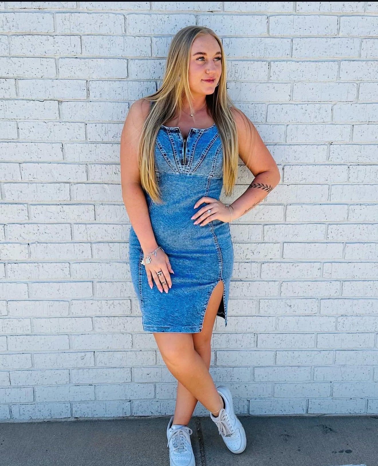 Blue denim dress