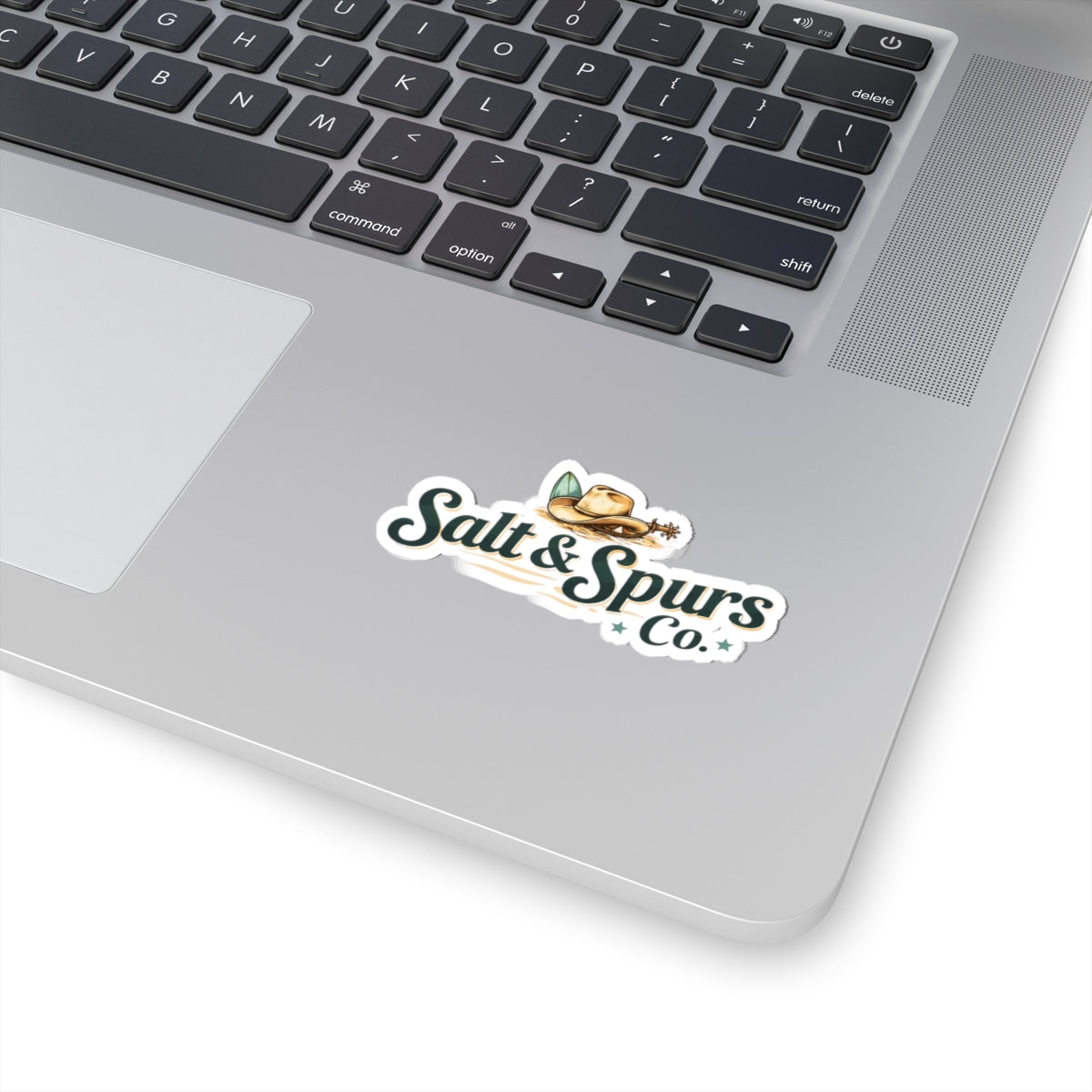 Salt & Spurs Co. Logo Kiss-Cut Sticker — Western Cowboy Hat Laptop Decal