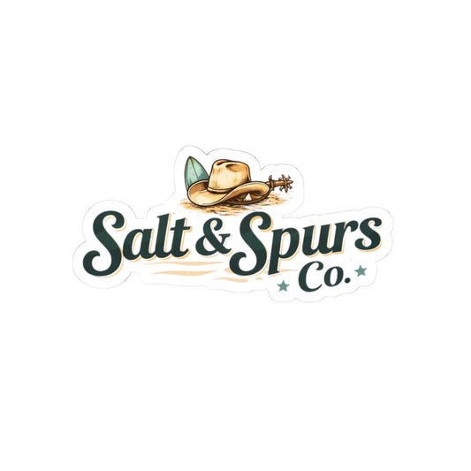 Salt & Spurs Co. Logo Kiss-Cut Sticker — Western Cowboy Hat Laptop Decal