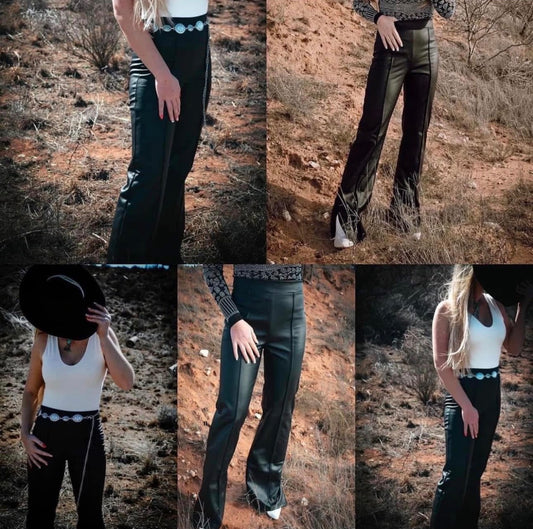 Leather Flare Pants