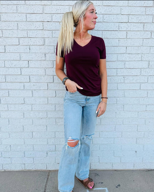 Maroon  basic tee