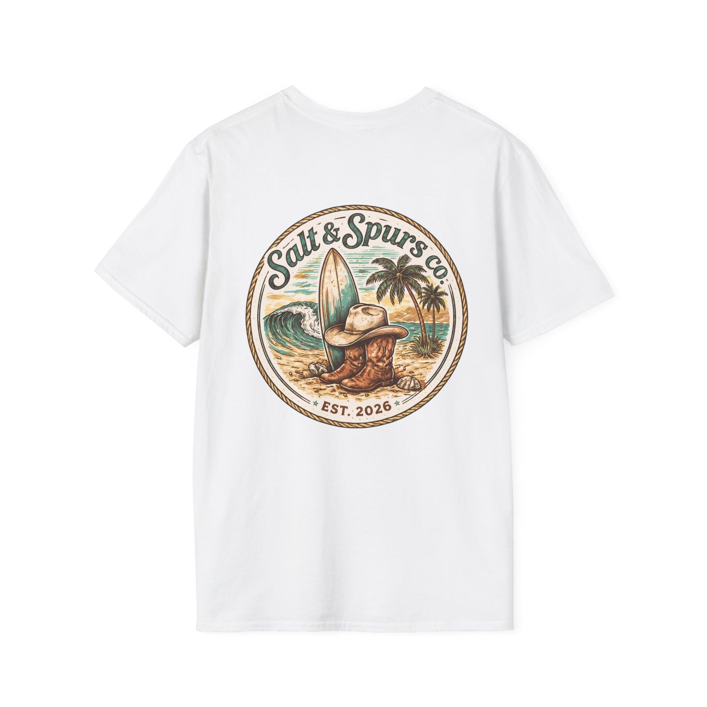 Salt & Spurs Surf Turtle T-Shirt | Coastal Cowboy Beach Graphic
