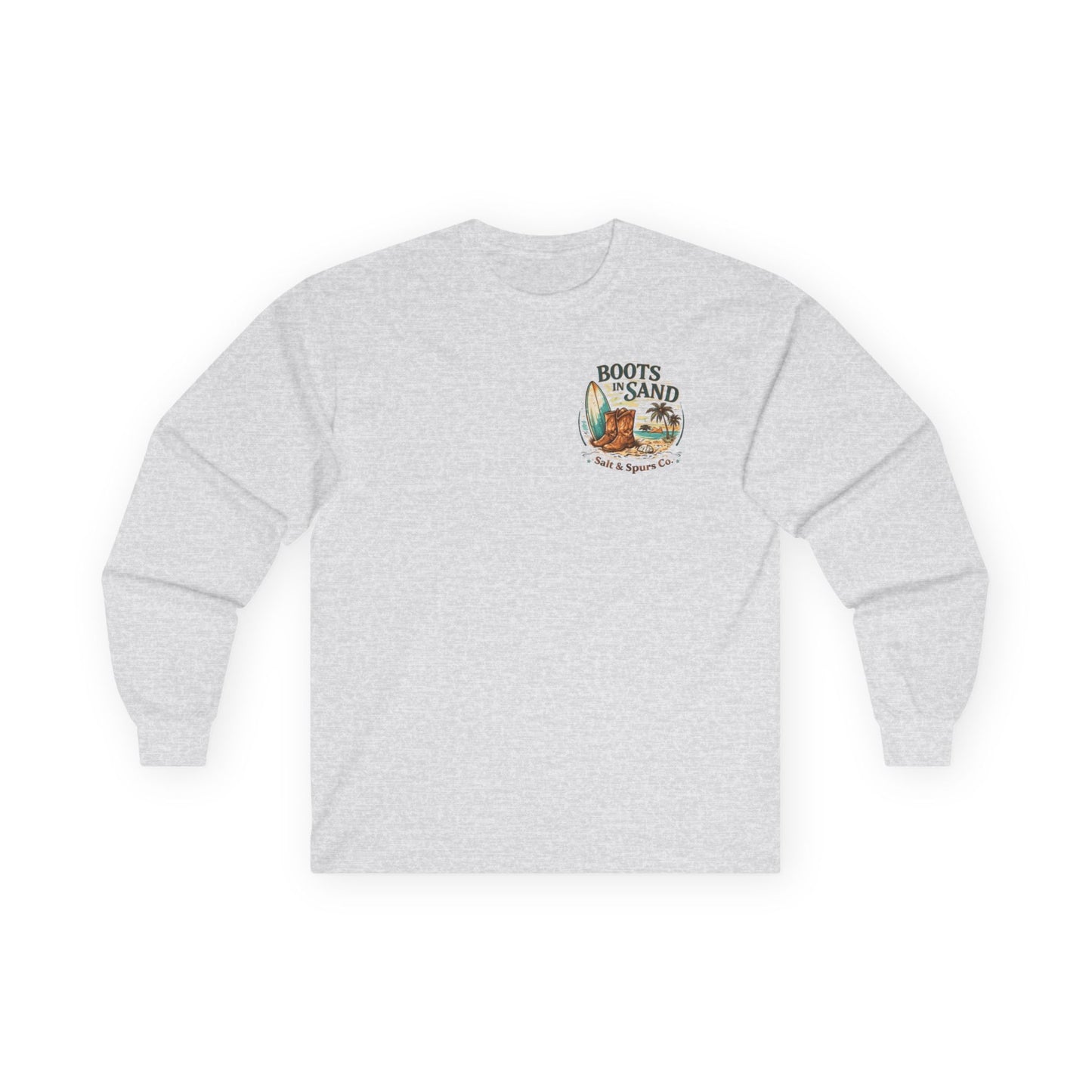Boots in Sand Long Sleeve Tee — Surf & Western Beach Shirt