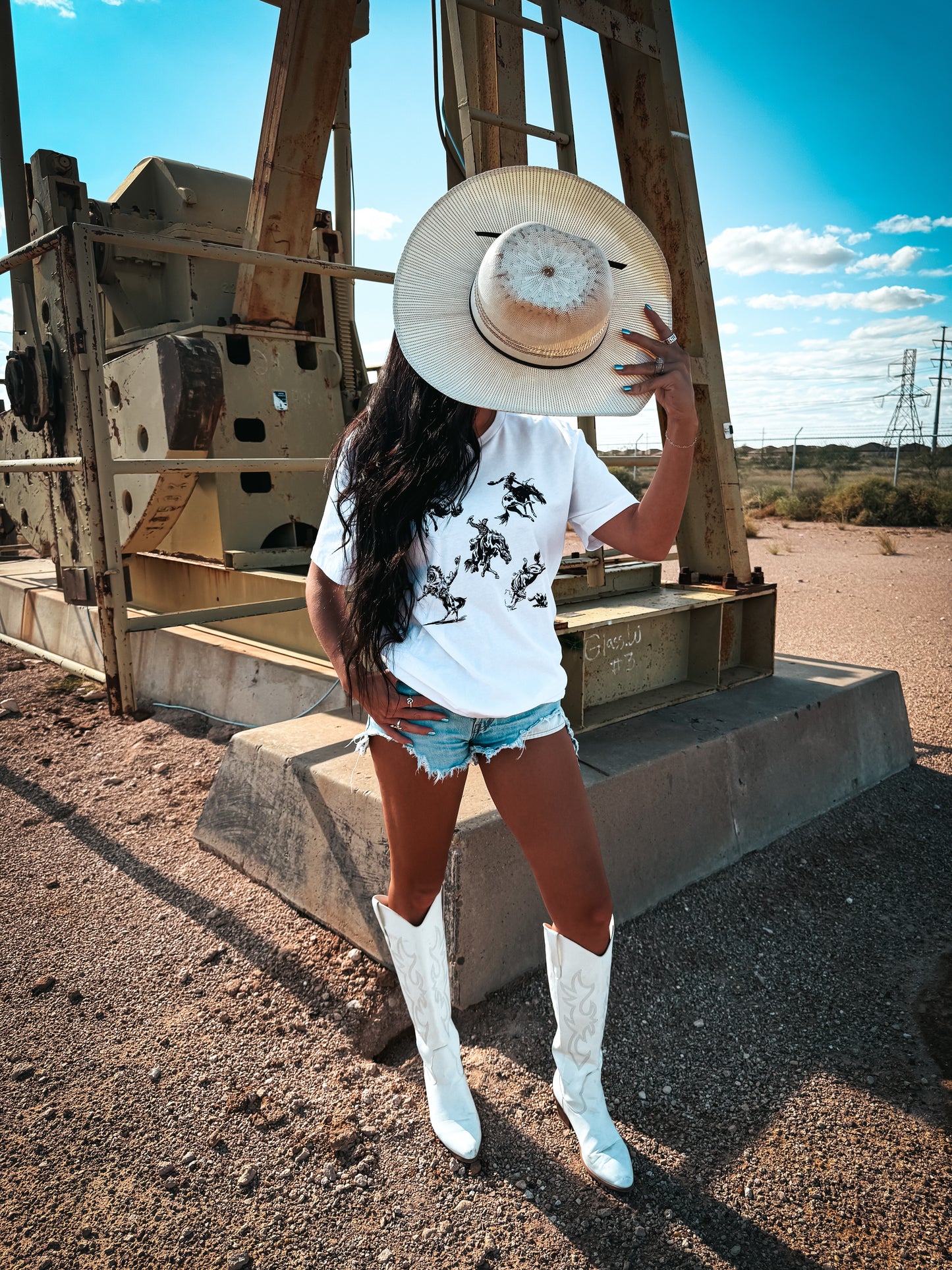 White rodeo tee