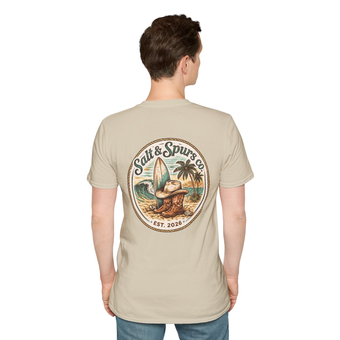 Salt & Spurs Surf Turtle T-Shirt | Coastal Cowboy Beach Graphic