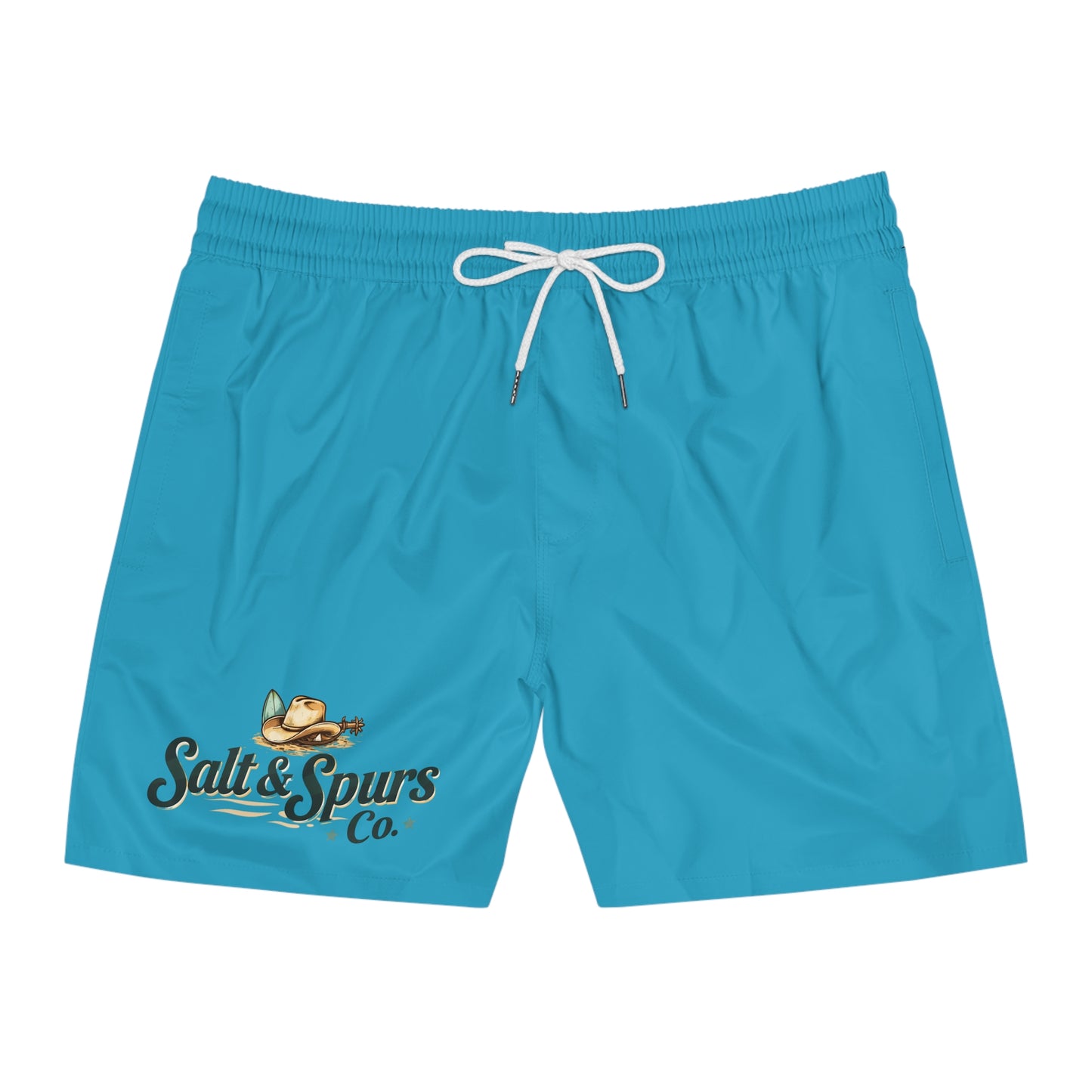 Salt & Spurs Co. Logo Men's Swim Shorts — Mid-Length Beach Trunks