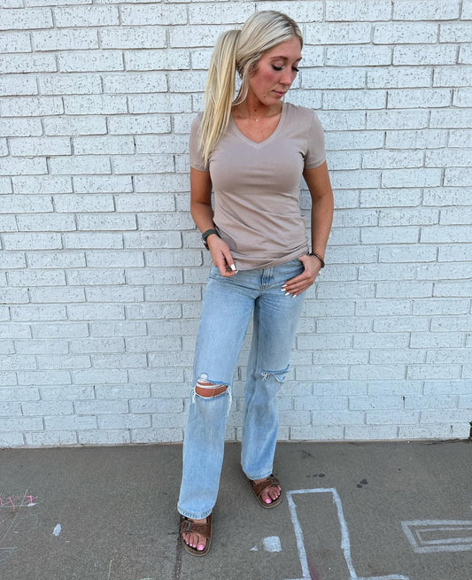 Khaki basic tee