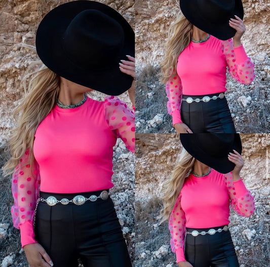 Pretty in pink polka dot top