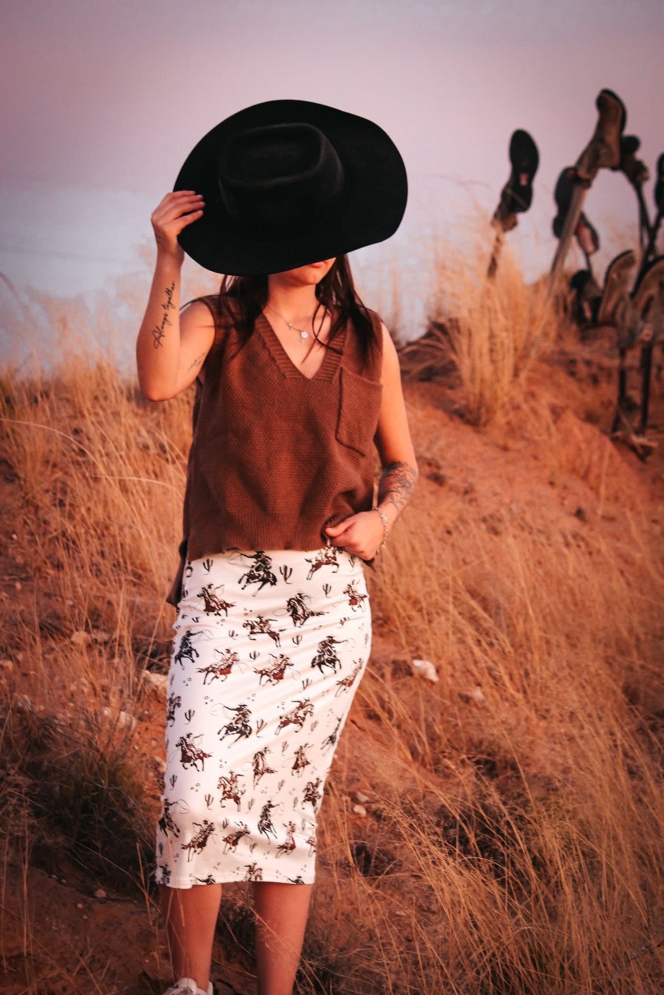 White western skirt