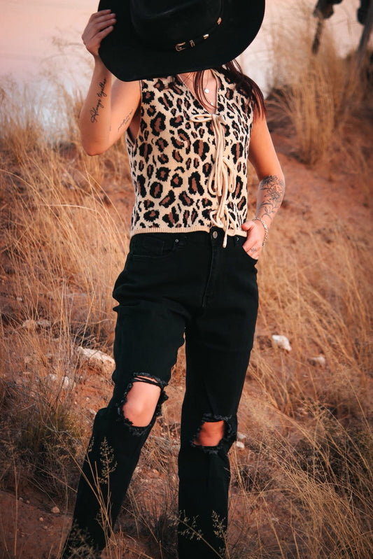 Black Distressed Pants