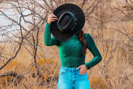 Green shimmer bodysuit