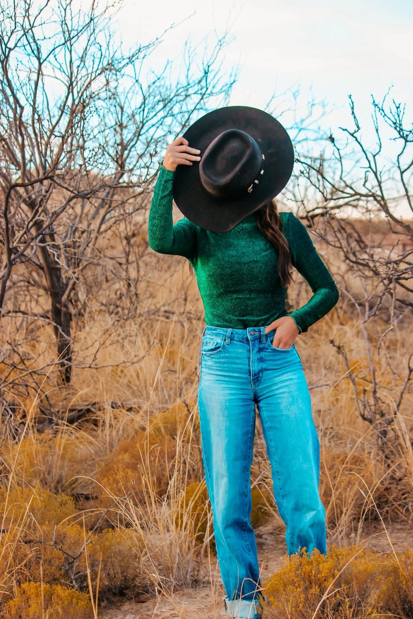 Green shimmer bodysuit