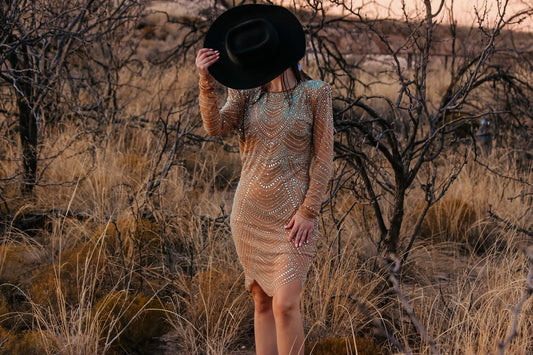 Gold rhinestone dress