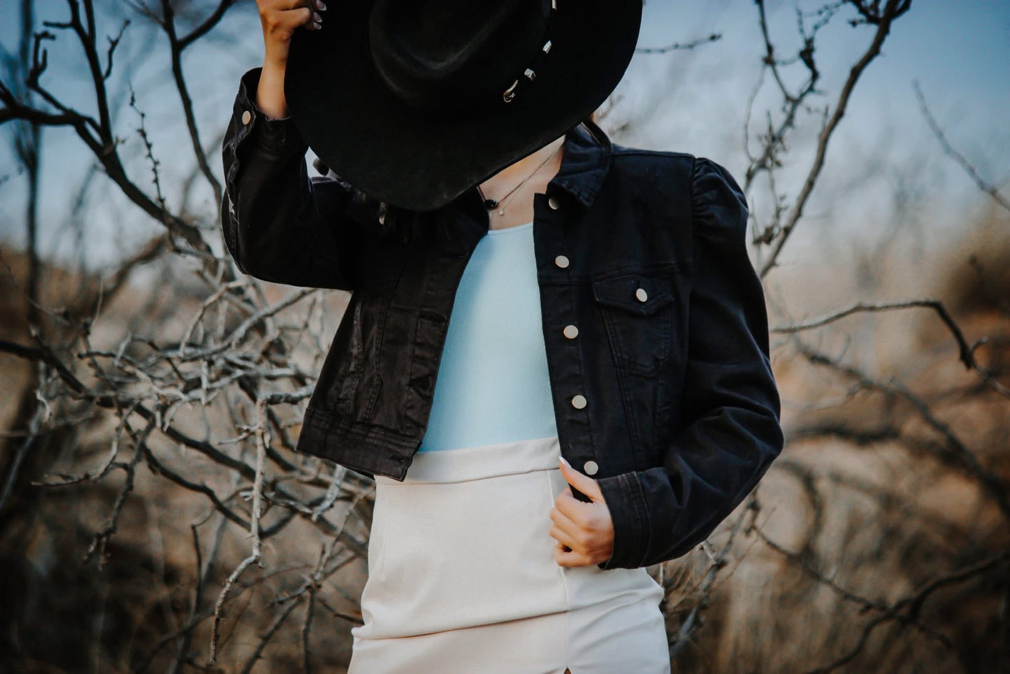 Black denim jacket