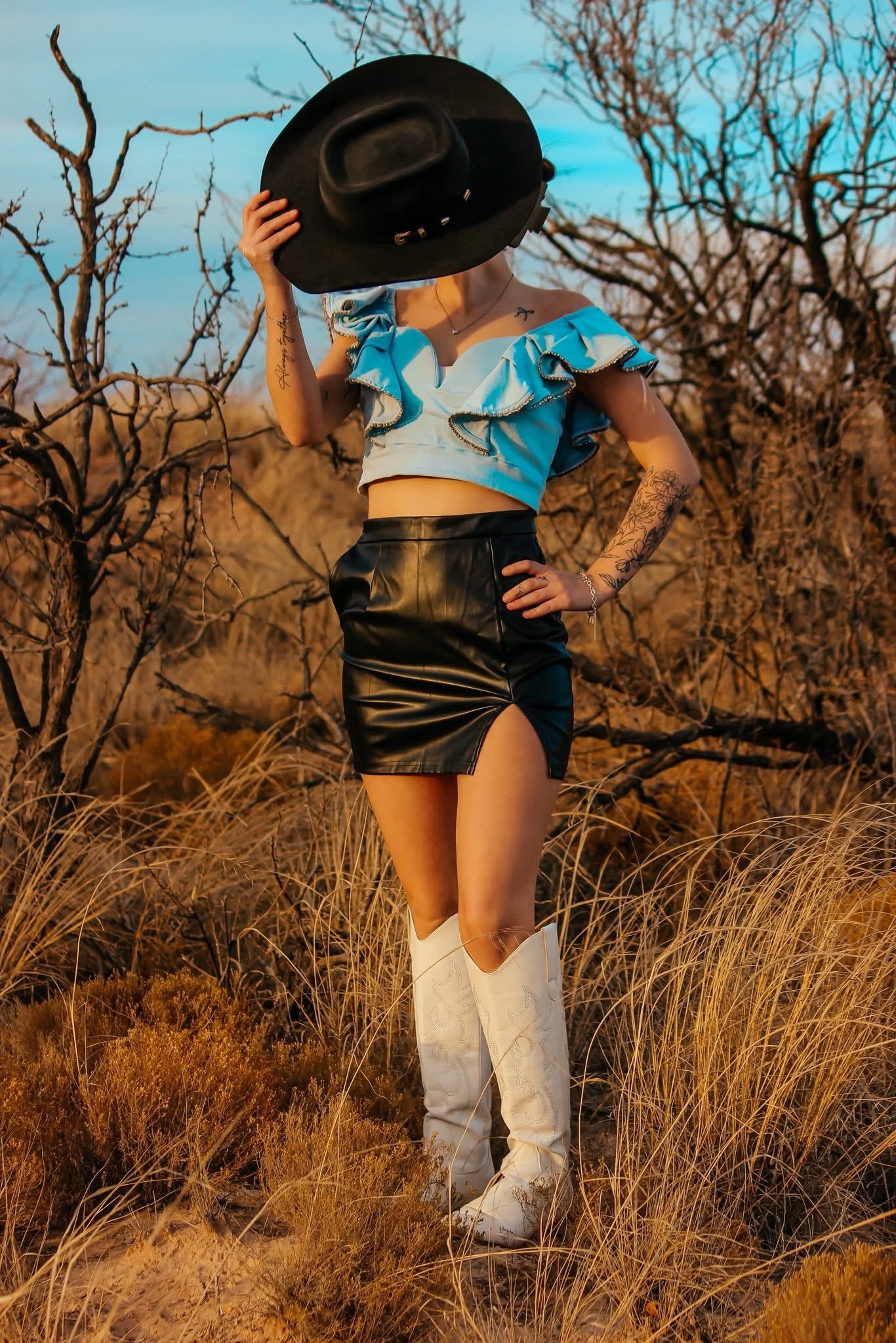 Denim crop top