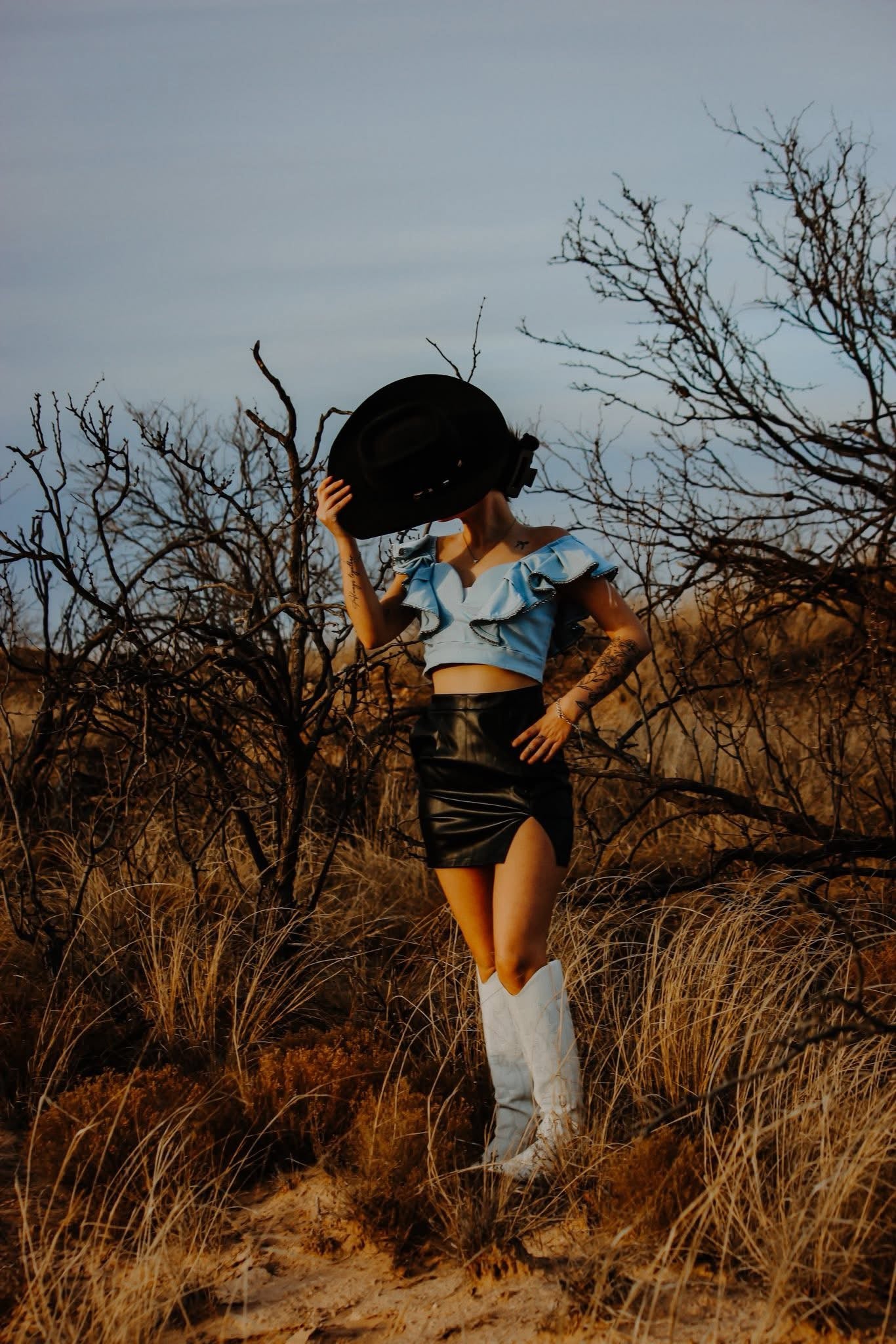 Denim crop top