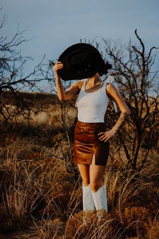 Brown Leather Skirt