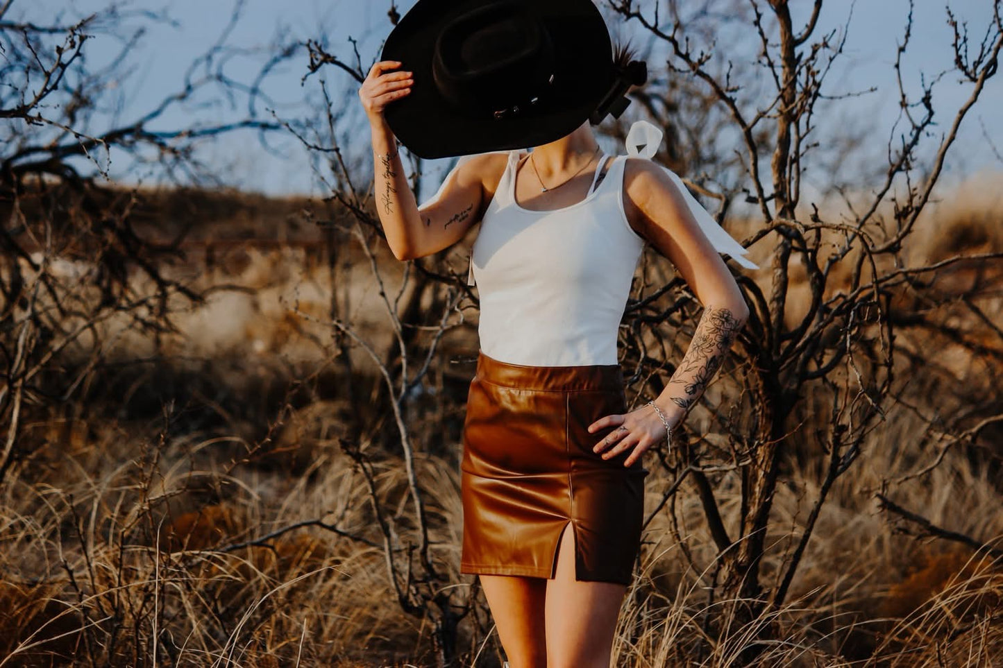 Brown Leather Skirt