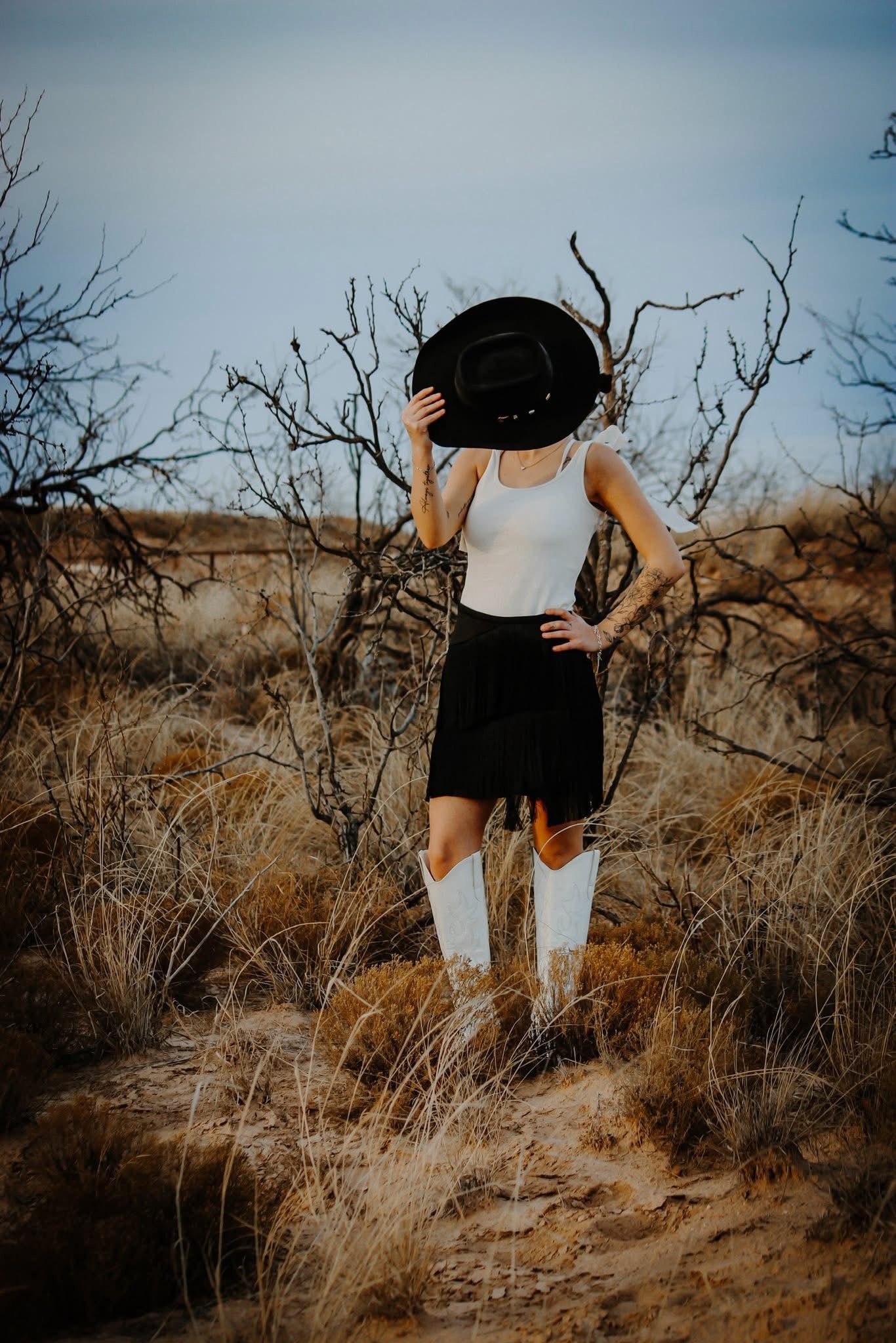 Black fringe skirt