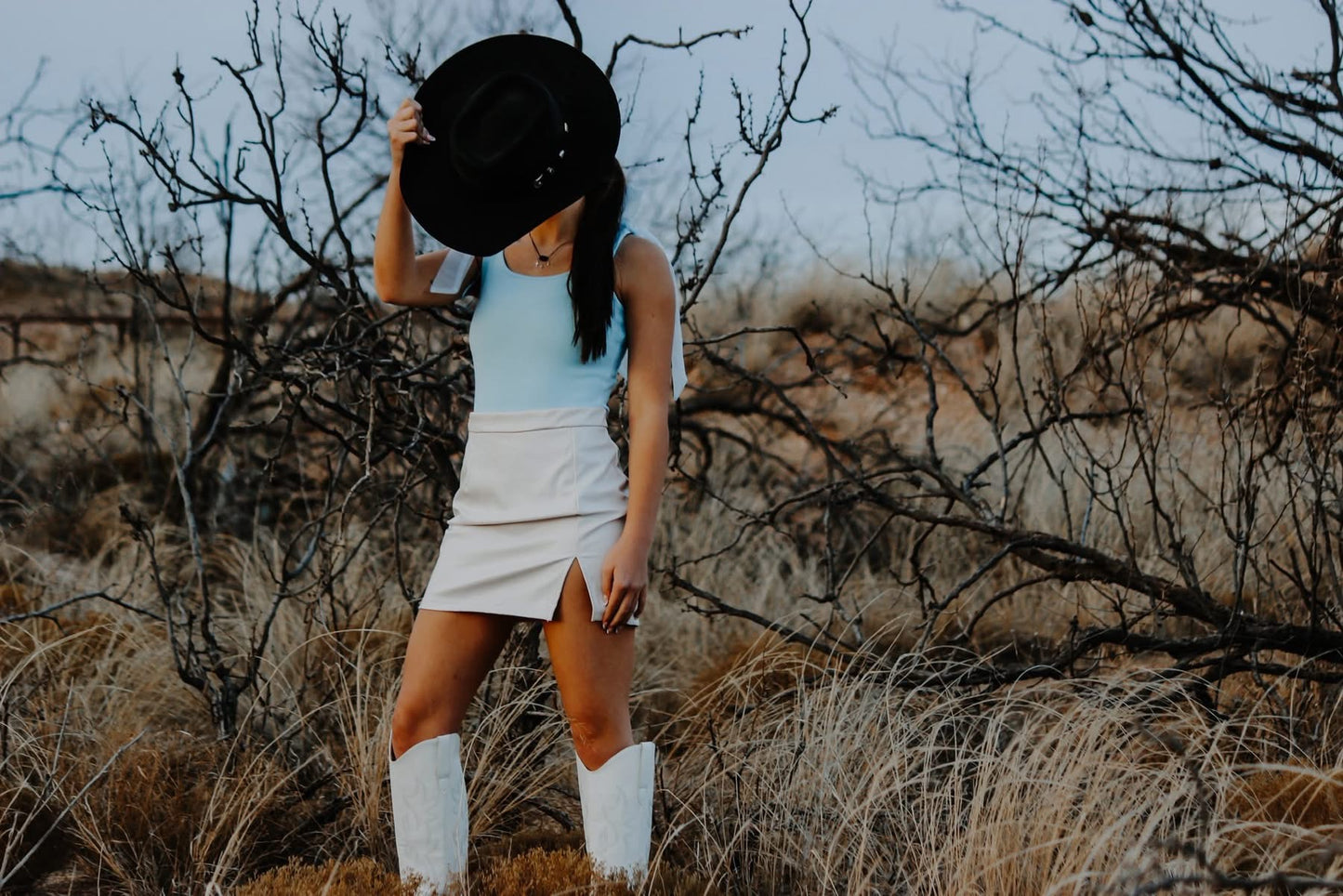 White Leather Skirt