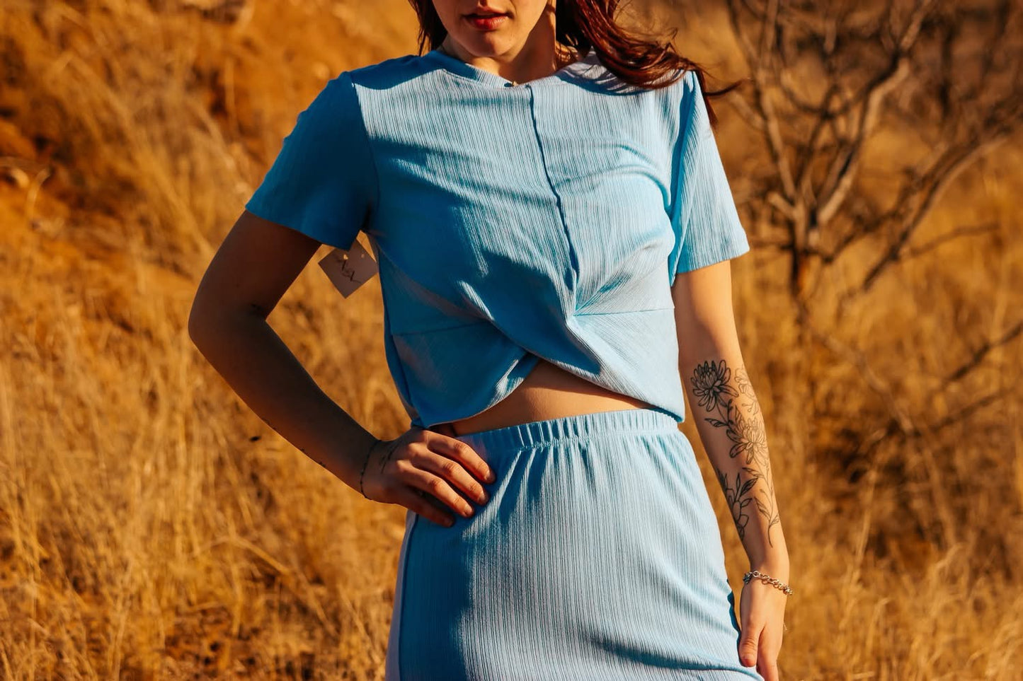 Blue two piece set