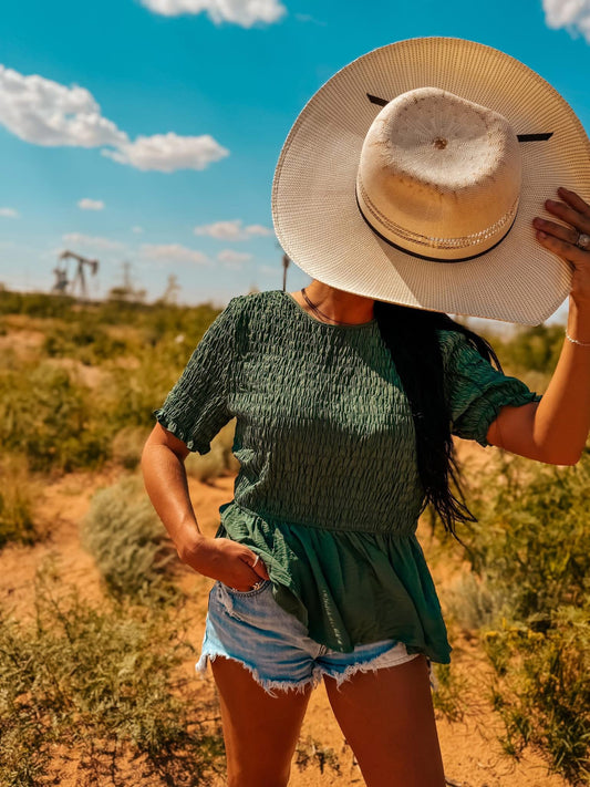 The Olivia Olive Green Top